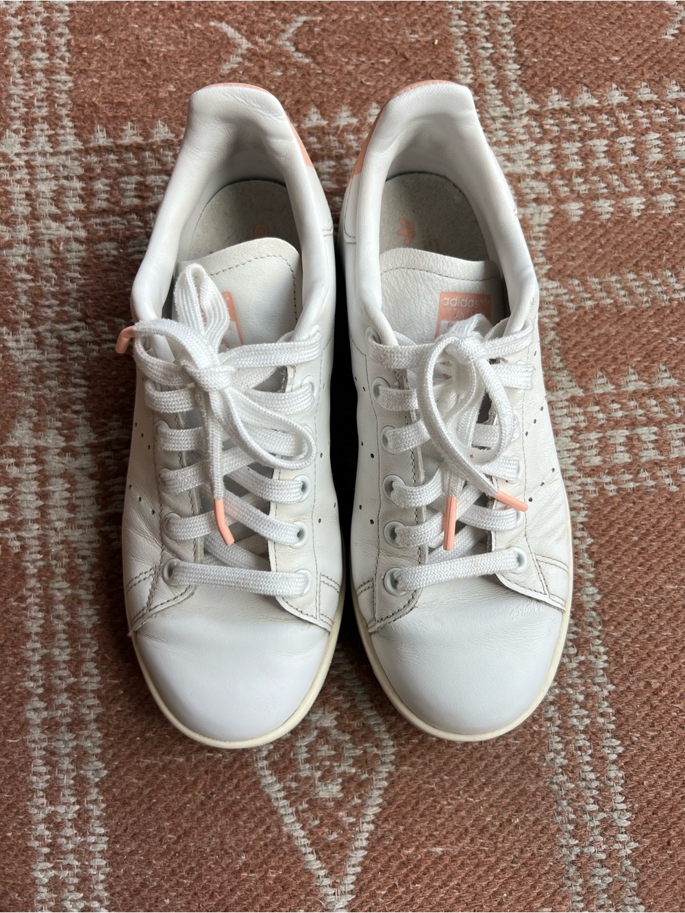 adidas Women’s Stan Smith Sneakers with Pale Pink Details